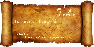 Tomasits László névjegykártya